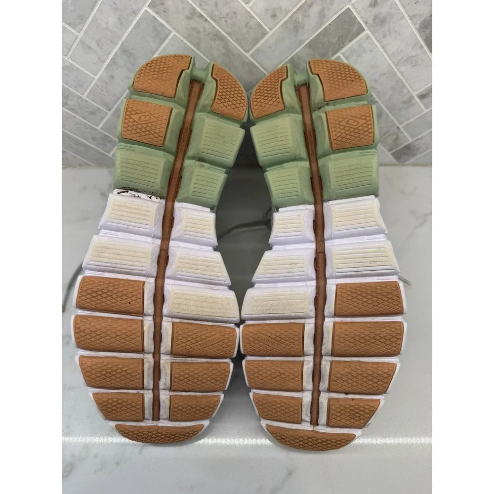 On Cloud Cloudflow Running Shoes Womens 8.5 Aloe White Mesh Athletic Sneakers